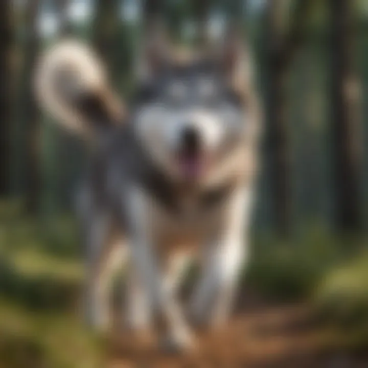 Siberian Husky enjoying outdoor exercise