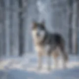 Siberian Husky in a snowy landscape