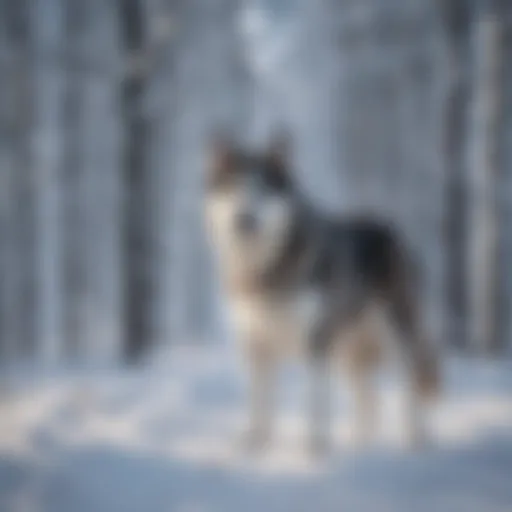 Siberian Husky in a snowy landscape
