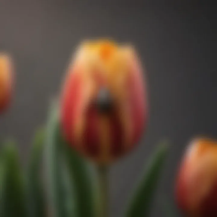 Close-up of a tulip affected by pests