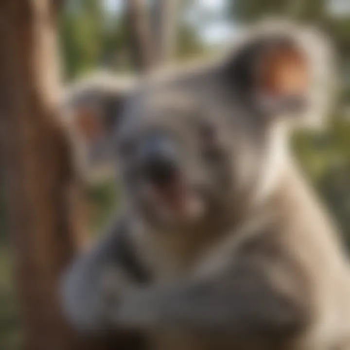 An overview of a natural koala habitat in Australia