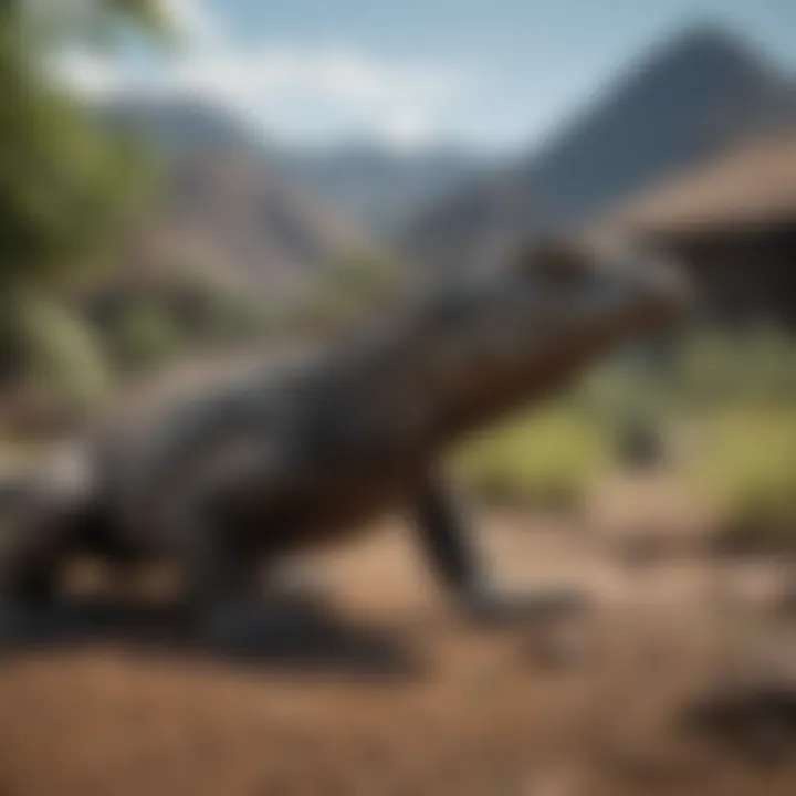 Comparison of a Komodo dragon's habitat vs. a typical domestic environment