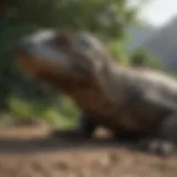 A majestic Komodo dragon basking in natural habitat