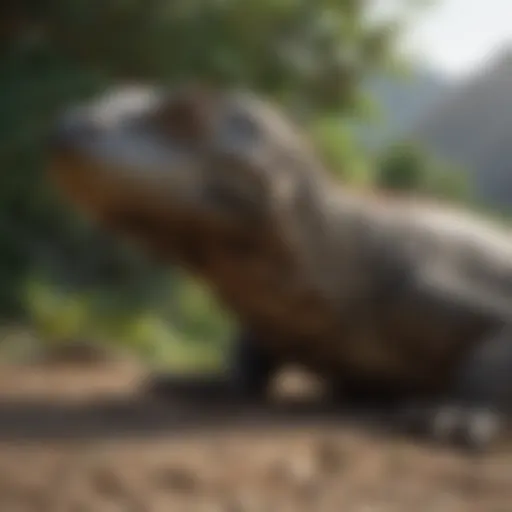 A majestic Komodo dragon basking in natural habitat