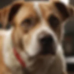 Dog receiving care with cortisone cream.