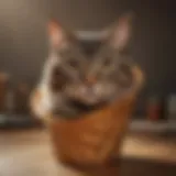 A cozy, handmade cat cone demonstrating comfort and support for recovery.