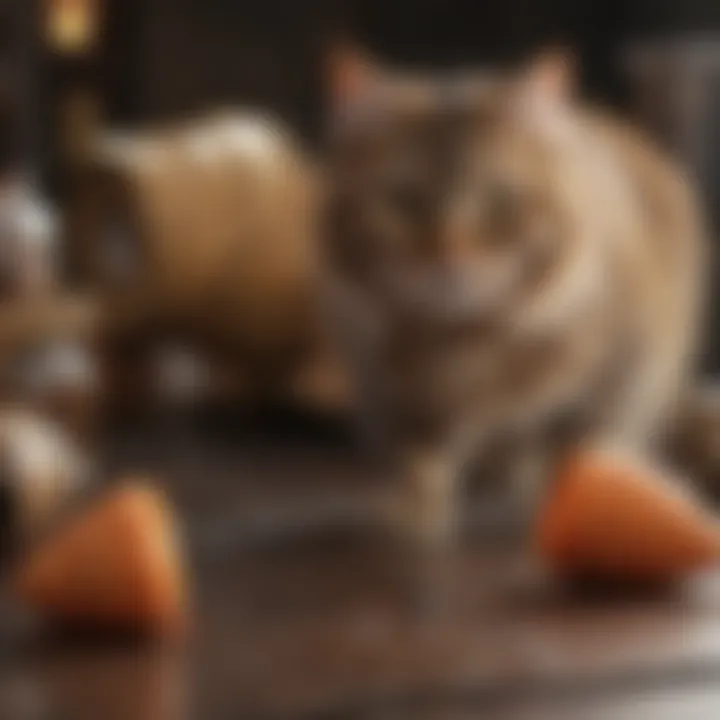 Materials laid out for crafting a cat cone, emphasizing DIY options.