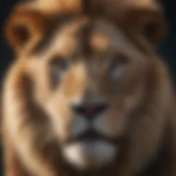 Majestic lion symbolizing strength and courage