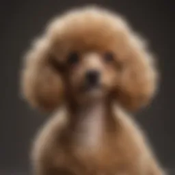 Elegant small poodle showcasing its curly coat