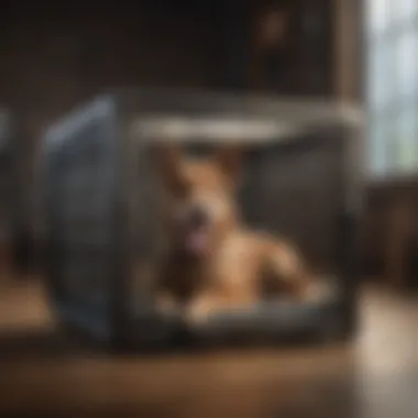 A well-sized crate that offers comfort and security for a dog