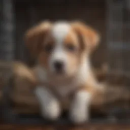 Puppy comfortably resting in a properly sized crate