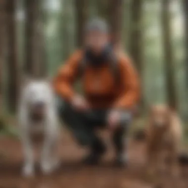 A person engaging in an outdoor activity with a dog, illustrating an active lifestyle.