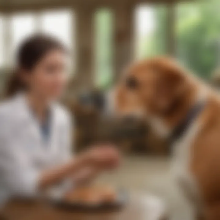 Veterinarian discussing dietary options with a pet owner