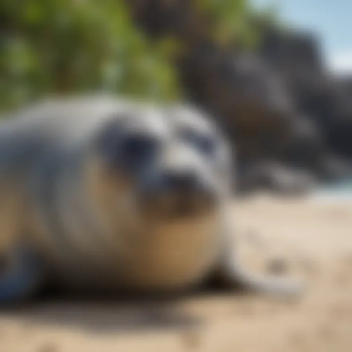 Ecological study showing the seal's interaction with its environment.