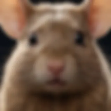 A close-up of a rodent displaying unique physical characteristics.
