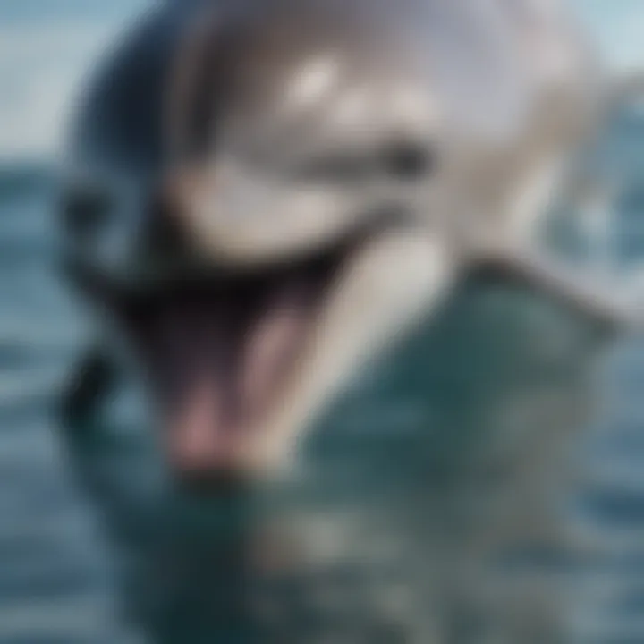 Close-up of dolphin's echolocation ability using specialized organs