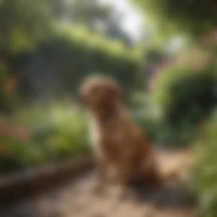 Vibrant pet-friendly garden, ideal environment for flea prevention