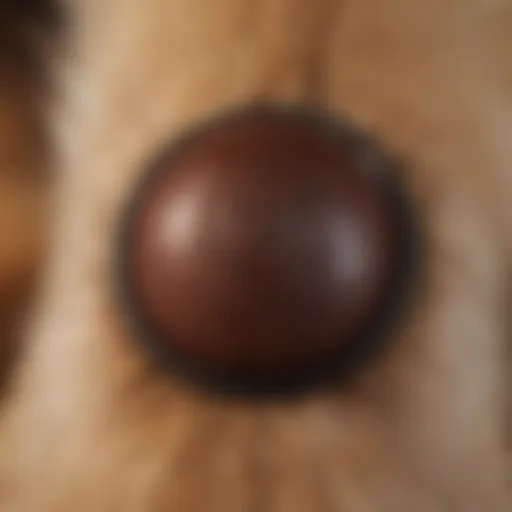 A close-up view of a tick on a dog's fur, illustrating the need for careful removal.