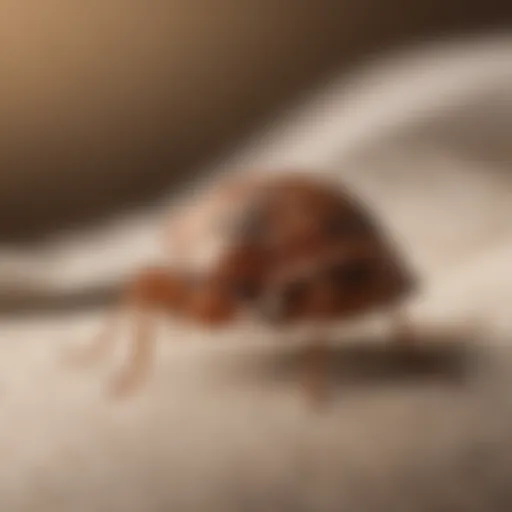 Close-up of bed bug on fabric