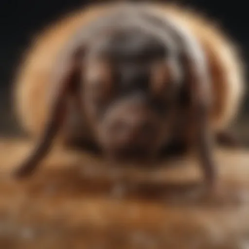 Close-up of a tick on a dog's fur