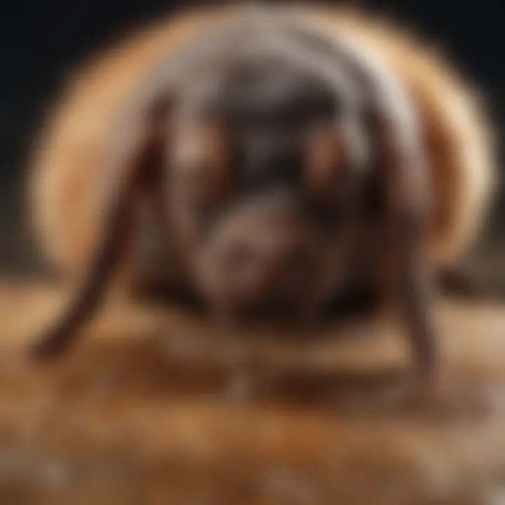 Close-up of a tick on a dog's fur
