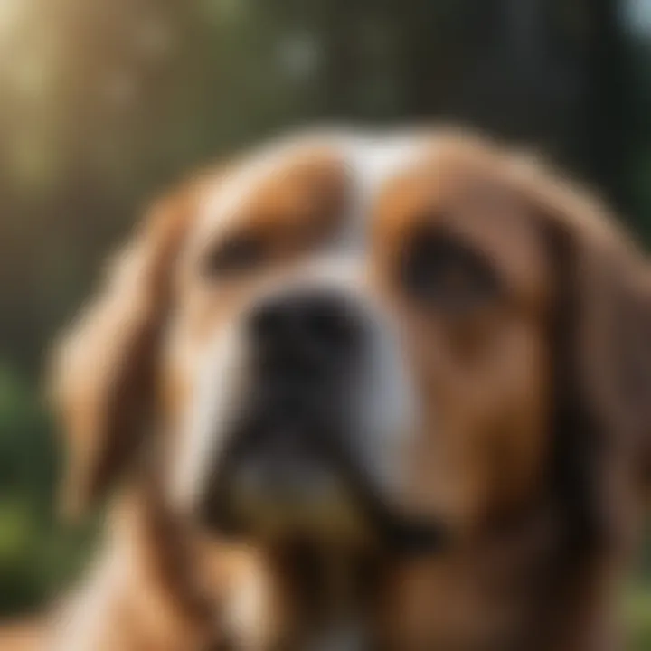 Healthy dog after tick removal and prevention