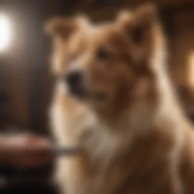 A well-groomed dog being brushed, showcasing the importance of grooming.