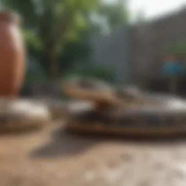 Chemical snake repellents on a patio