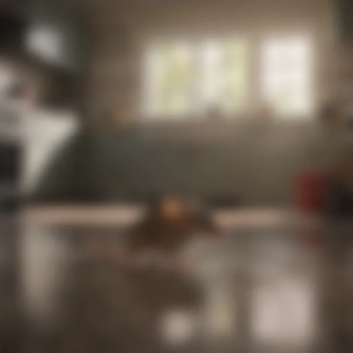 Visible gaps and openings in kitchen infrastructure highlighted for pest prevention.