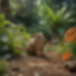 A lush garden with vibrant plants protected from chipmunks