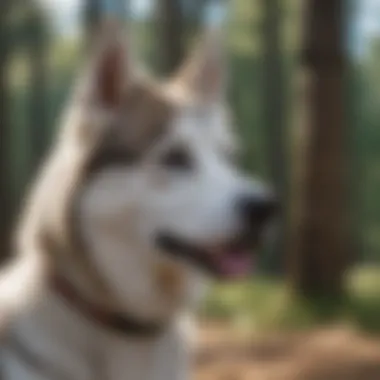 Engaged Siberian Husky learning through positive reinforcement