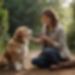 A serene setting with a therapy dog and a person enjoying a peaceful moment together