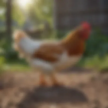 Healthy chickens in a backyard setting