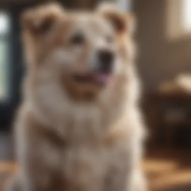Revitalized Canine After Dry Shampoo Use A fluffy dog looking refreshed and clean after using dry shampoo
