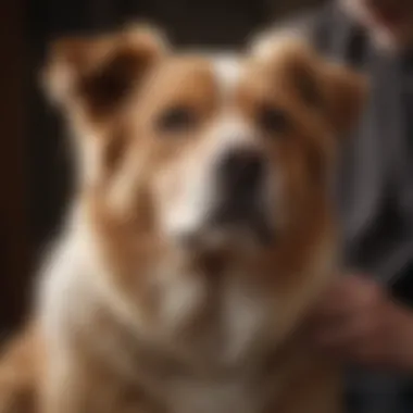 Effective Grooming with Dry Shampoo A pet owner applying dry shampoo to a dog in a cozy setting