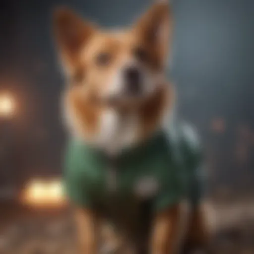 Calming dog jacket on a relaxed dog