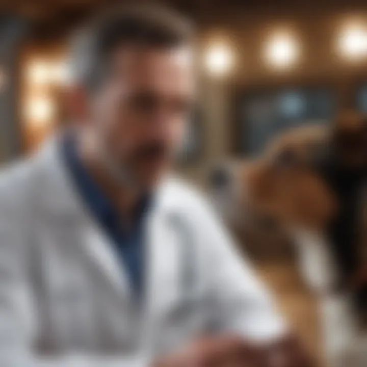Veterinarian discussing calming solutions for dogs