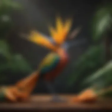Cultural Symbolism of Paradise Artistic representation of a bird of paradise, symbolizing cultural meanings and conservation.