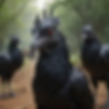 Cultural Significance of Ayam Cemani An illustration depicting the cultural significance of Ayam Cemani in various communities