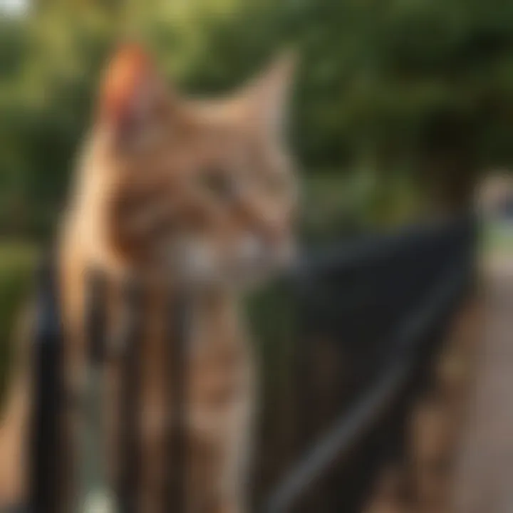 A beautifully designed outdoor cat fence providing a safe space for cats