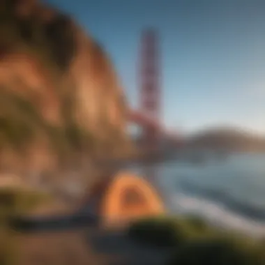 Breathtaking Coastline Views from Campsite Majestic views of the coastline from a camping site in Golden Gate