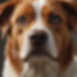 A close-up of a dog with a soft expression, showcasing its natural beauty and grace.