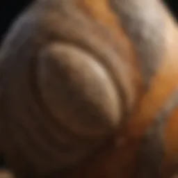A close-up of a fossilized dinosaur egg, showcasing its texture and structure.