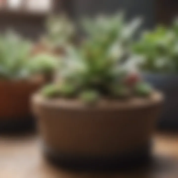 A well-arranged collection of different succulents in pots, demonstrating care practices.