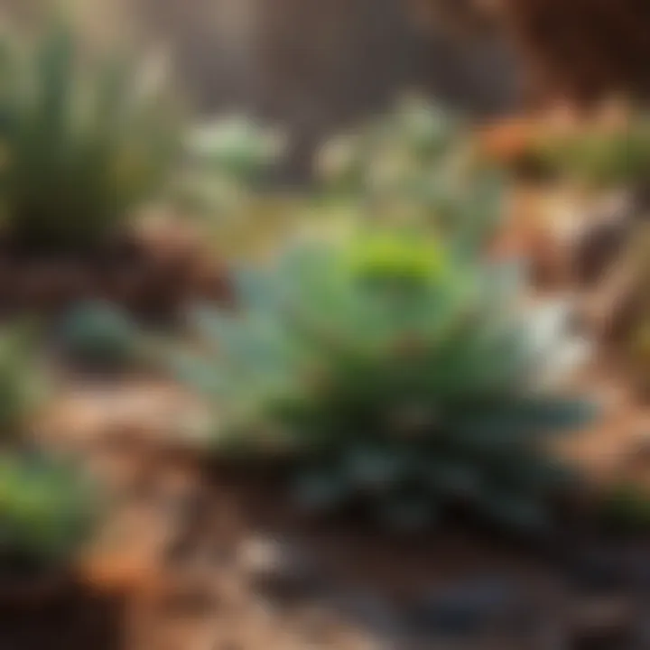An ideal growing environment for succulents, highlighting soil and light conditions.
