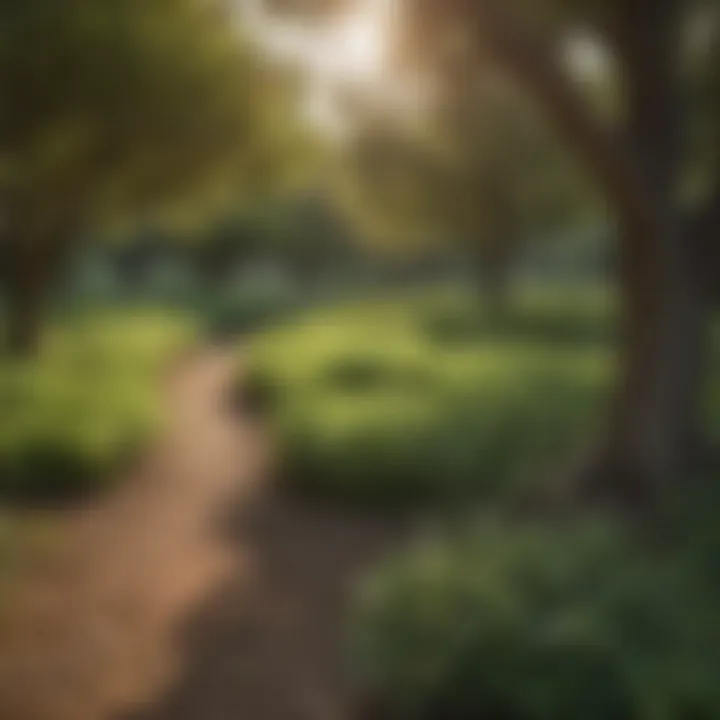A serene landscape featuring a diverse array of Maryland native fruit trees, showcasing their habitats.