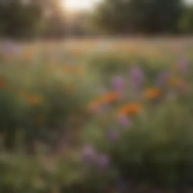 Pollinators busy at work on a cluster of native Texas wildflowers