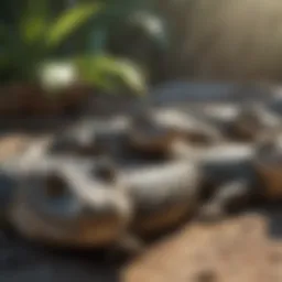 Newborn crocodiles basking in sunlight