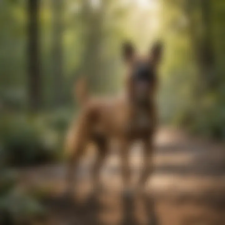 A scenic image showing the cultural setting of North Carolina with dogs playing.