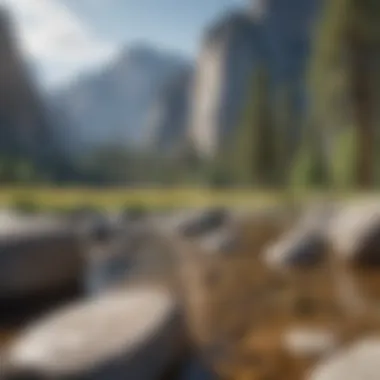 The Majestic Yosemite Valley Stunning view of Yosemite Valley with granite cliffs